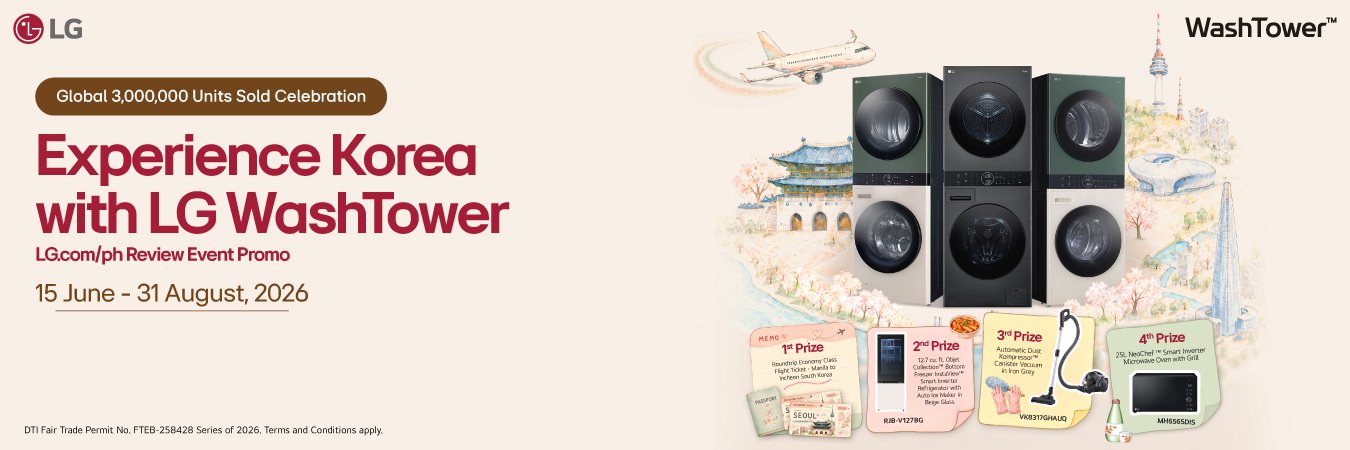 LG.com/ph Review Event Promo: Experience Korea with LG WashTower™